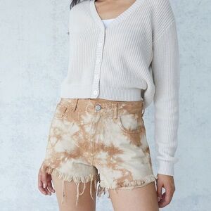 PacSun Sand Tie Dye High Waisted Denim Festival Shorts Size 24